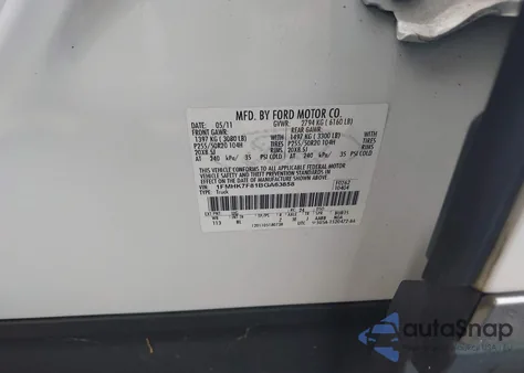 2011 Ford Explorer Limited from USA, damaged, VIN 1FMHK7F81BGA63858